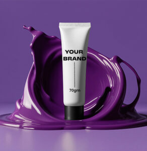 "Custom cosmetic tube packaging by leading cosmetic manufacturers in India – 70gm white label design"